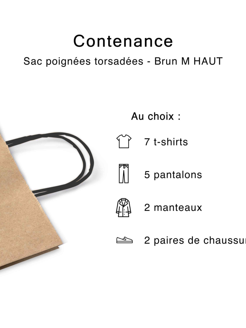 Sac Kraft M Carré Poignées Noires – Votre Logo Au Carré