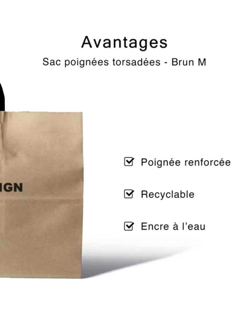 Kraft bag M black handles – Eco-friendly, customizable & ready to ship!