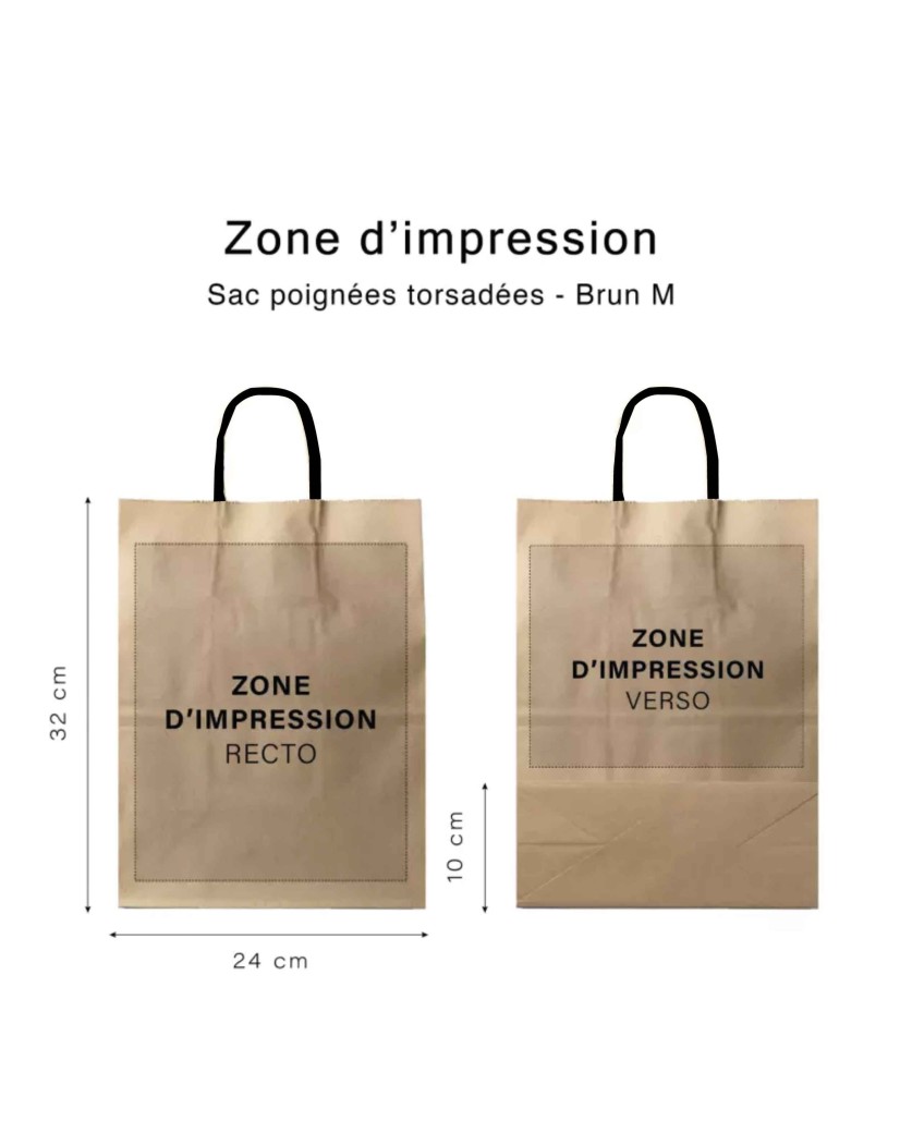 Kraft bag M black handles – Eco-friendly, customizable & ready to ship!
