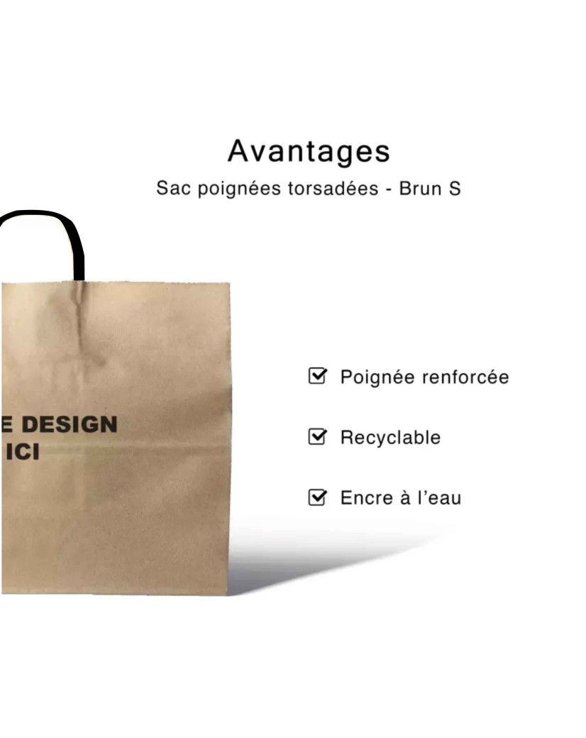 Kraft bag S Black Handles – Compact, Pro & Customizable