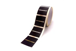 Square label - Black (gold/silver logo)