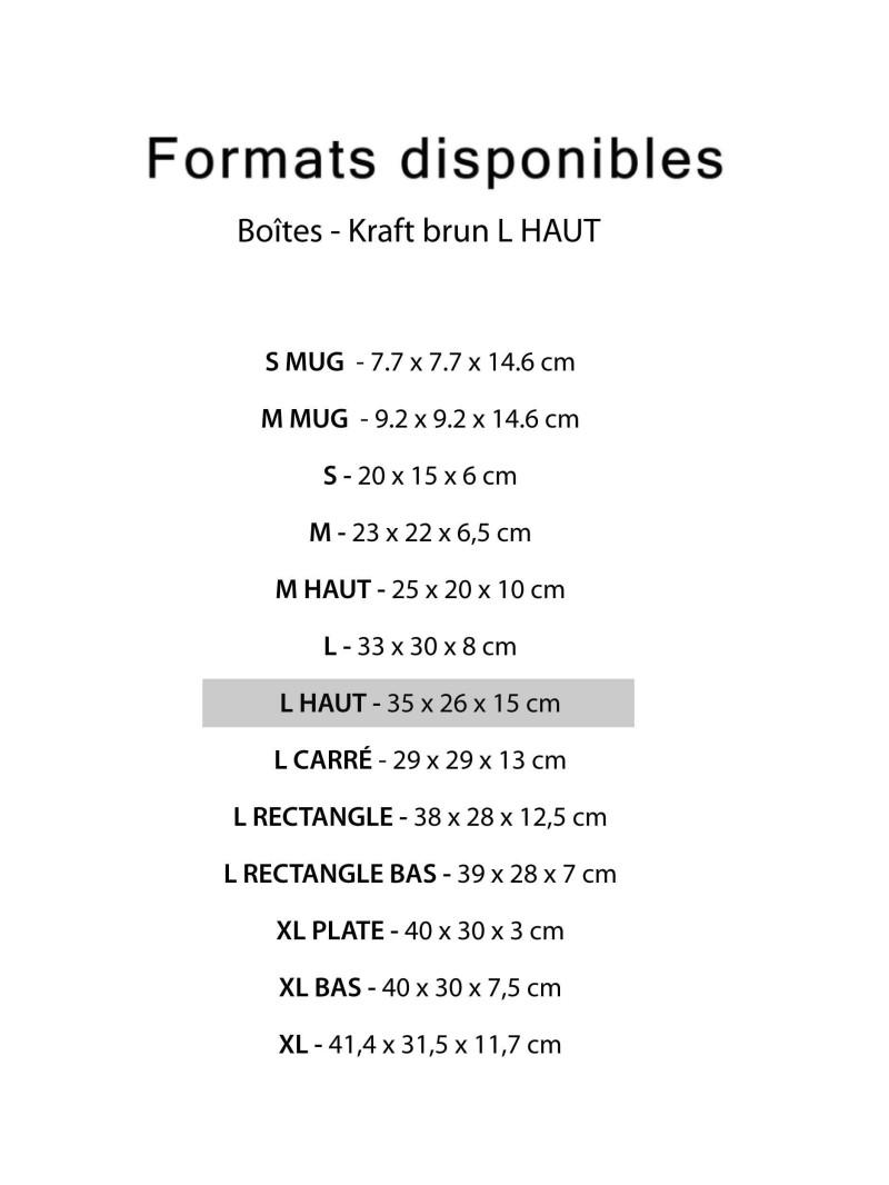 Box - Kraft L HAUT