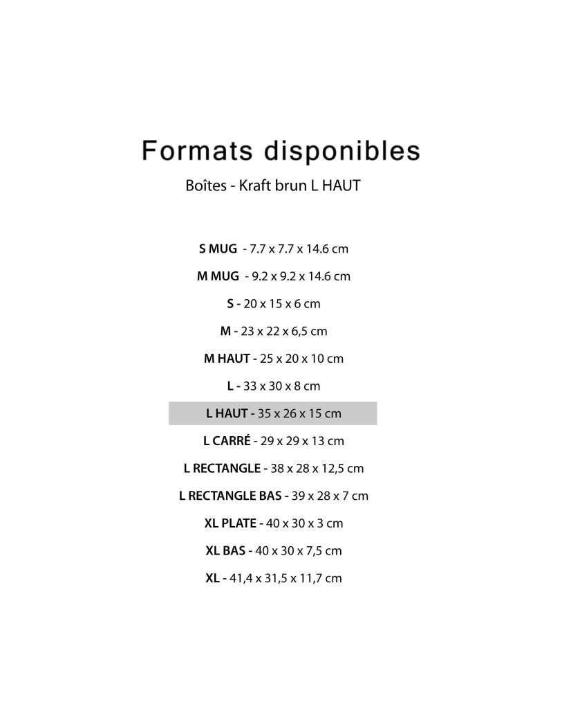 Box - Kraft L HAUT