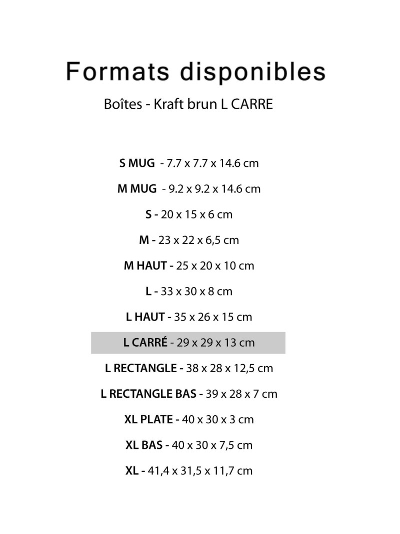 Box - Kraft L CARRE
