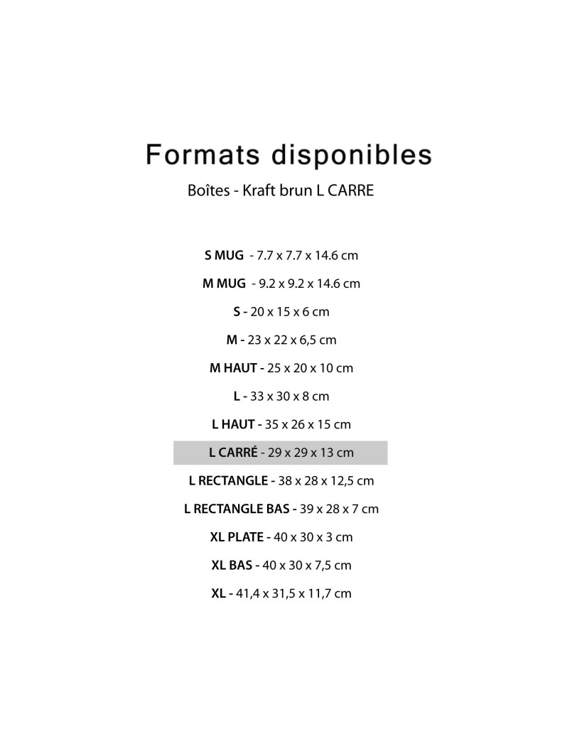 Box - Kraft L CARRE