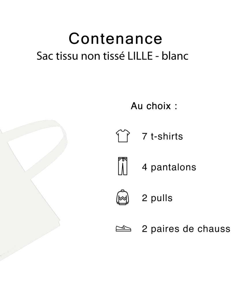 NONWOVEN DRAAGTAS "LILLE" WIT - L (45x14x40cm)