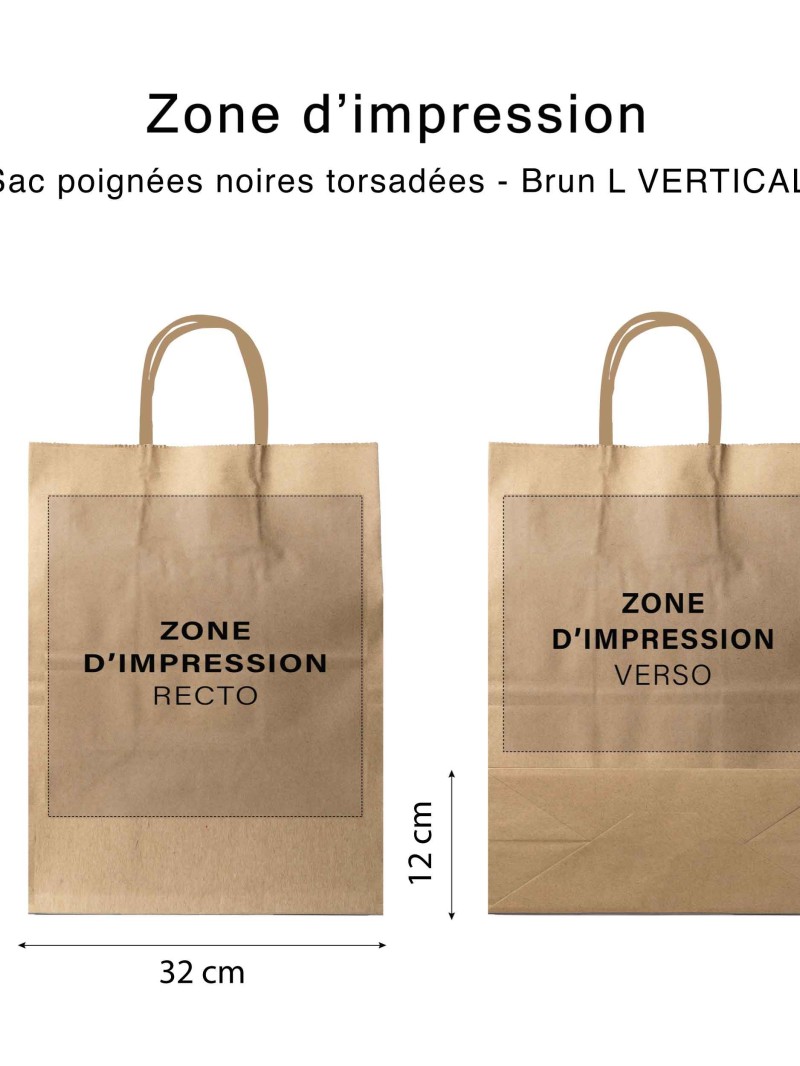 Twisted Handle Bags - Kraft L VERTICAL (32x12x41cm)