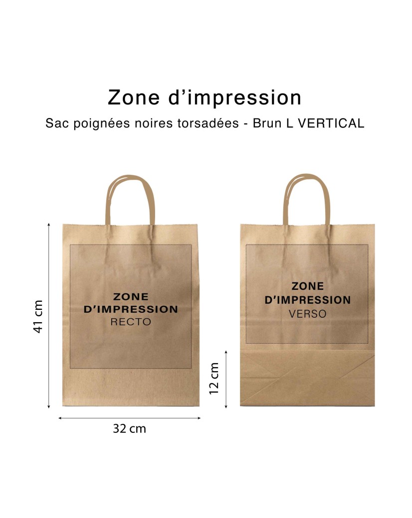 Twisted Handle Bags - Kraft L VERTICAL (32x12x41cm)