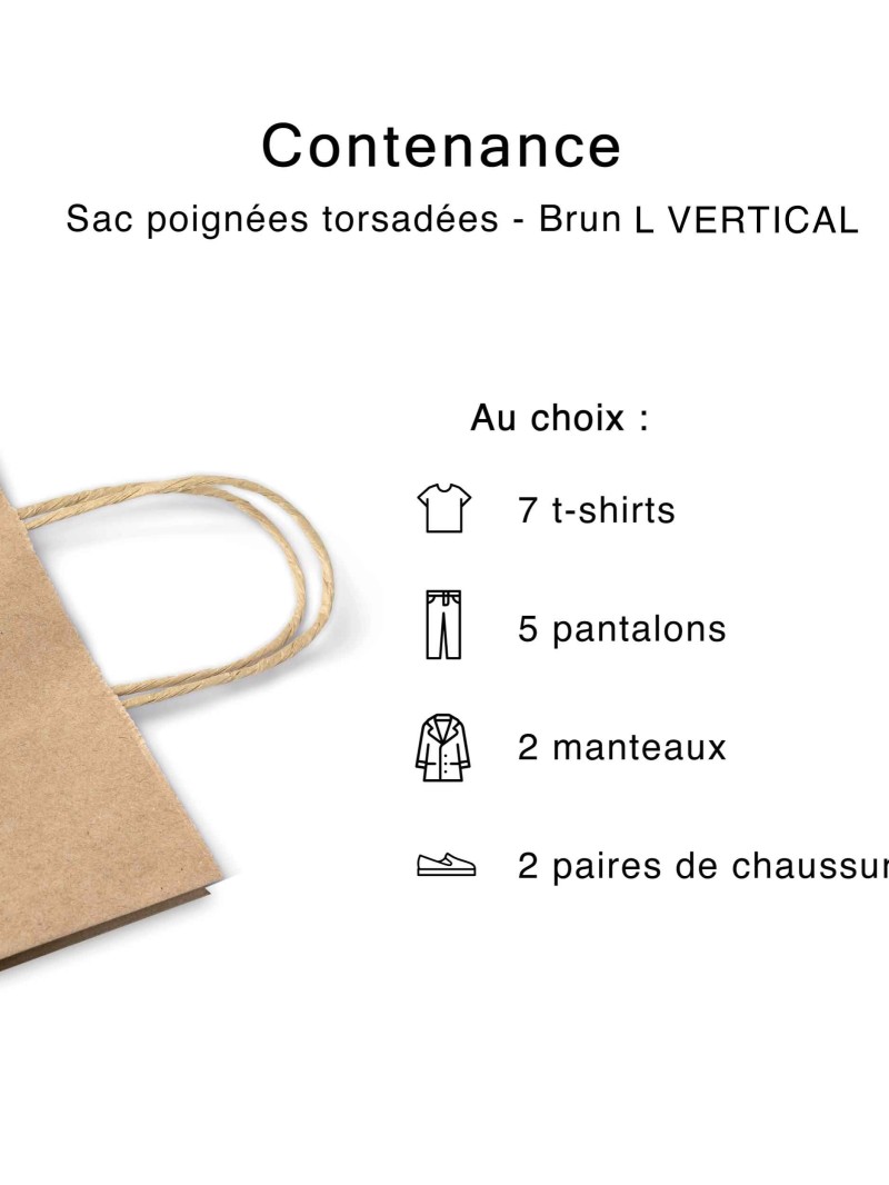 Twisted Handle Bags - Kraft L VERTICAL (32x12x41cm)