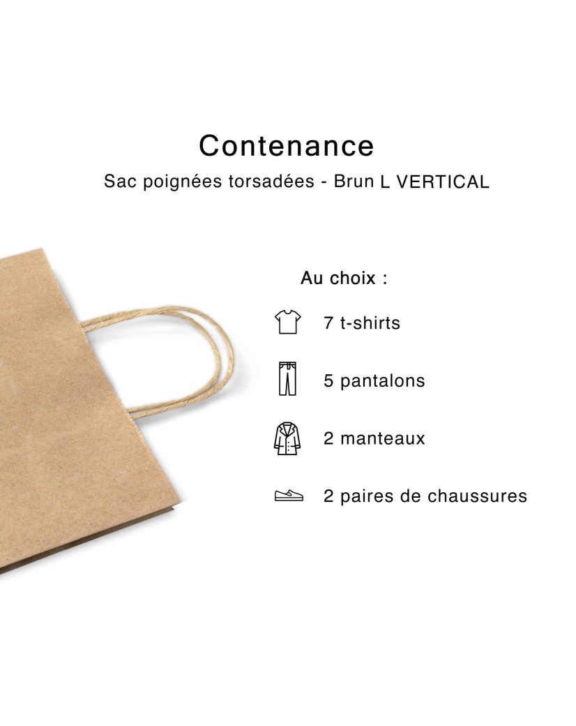 Twisted Handle Bags - Kraft L VERTICAL (32x12x41cm)