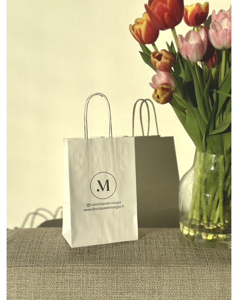 Taschen mit gedrehten Griffen – Weiß XS (14x8x21cm)