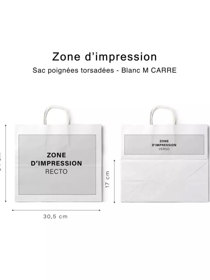 Black twisted handle bags - White M SQUARE (30,5x17x34cm)