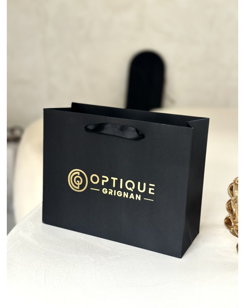 Luxe zwarte papieren tas - Handvat Zwart Lint - S (25x10x20 cm)
