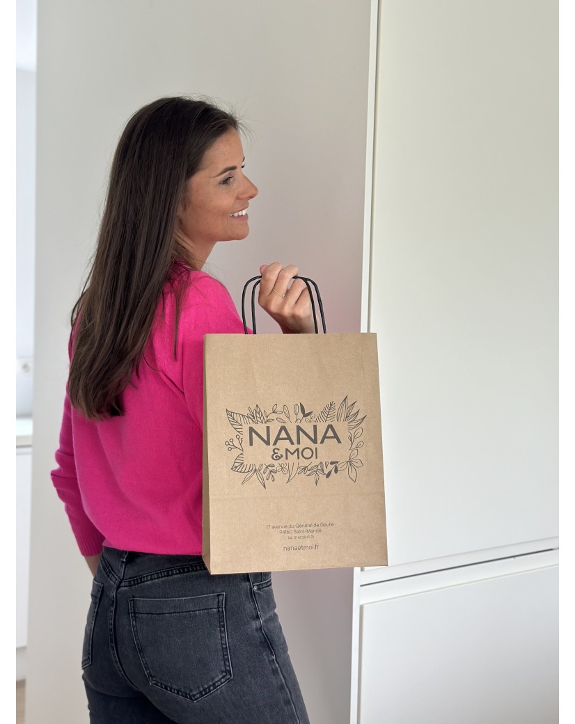 Kraft bag M black handles – Eco-friendly, customizable & ready to ship!