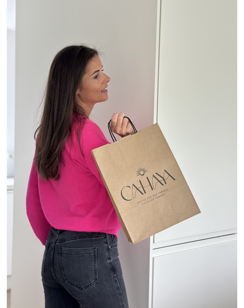 Kraft bag M black handles – Eco-friendly, customizable & ready to ship!