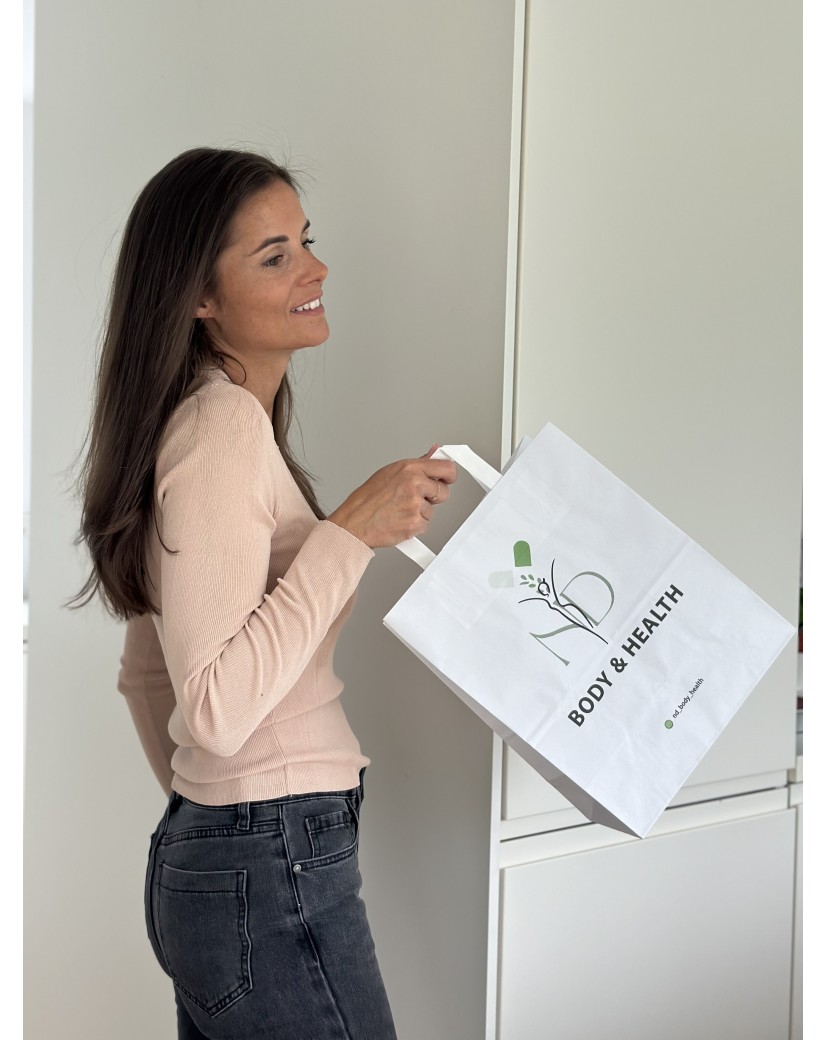 TAS MET PLAT HANDVAT - WIT M (26x12x35cm)
