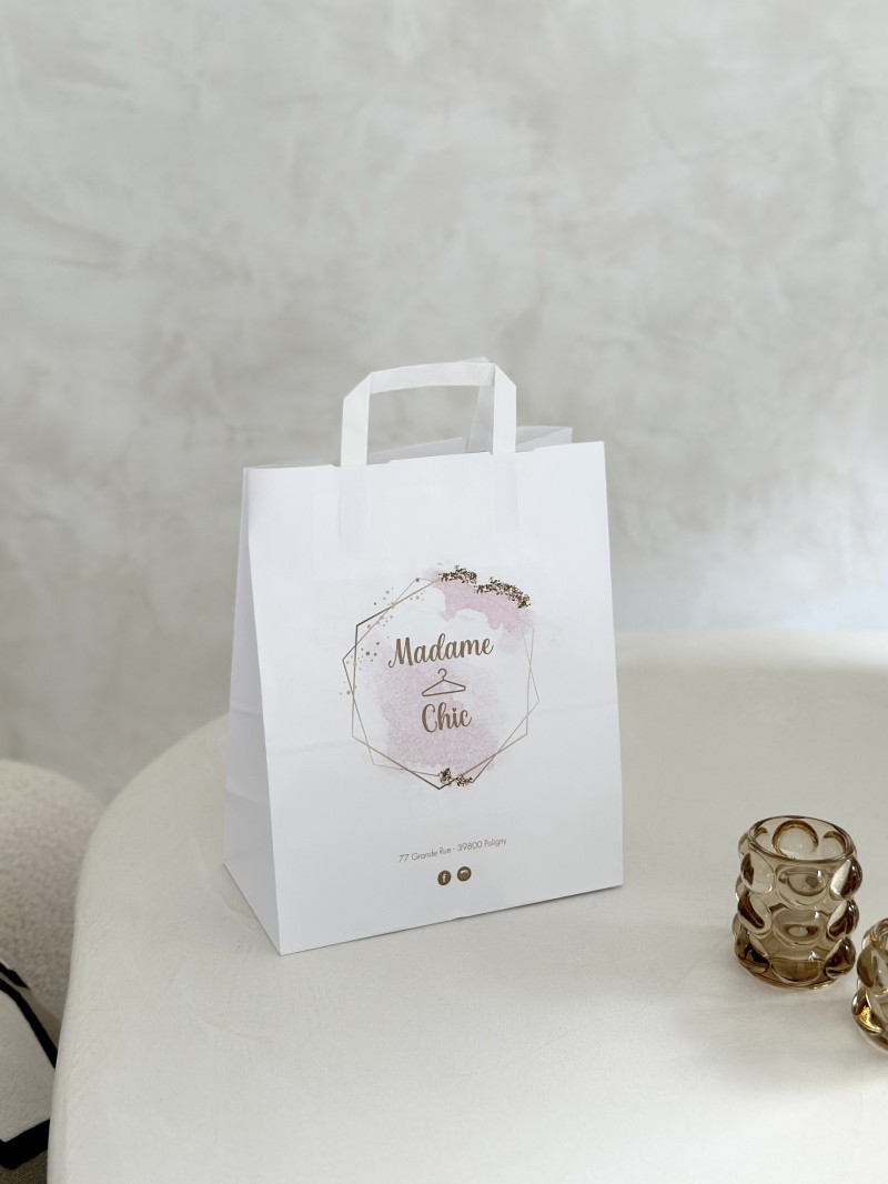 Flat handle bag - White M (26x12x35 cm)