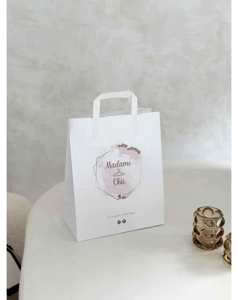 Flat handle bag - White M (26x12x35 cm)
