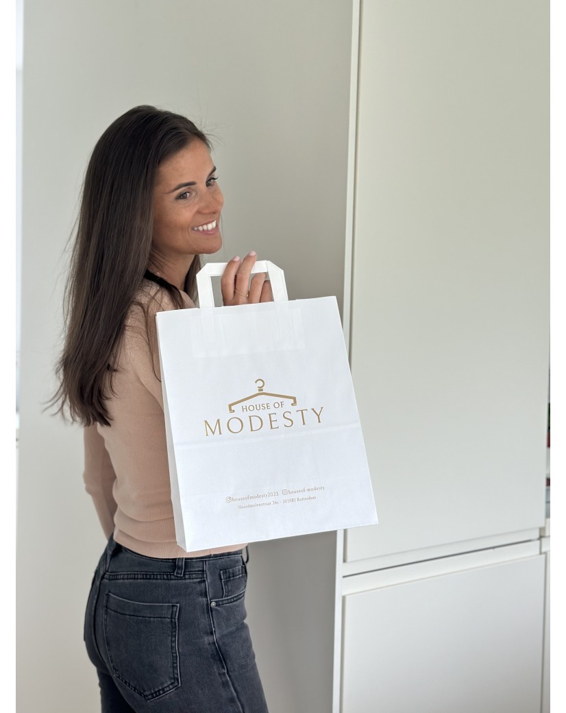 Bolsa con asas planas - Blanco M (26x12x35 cm)
