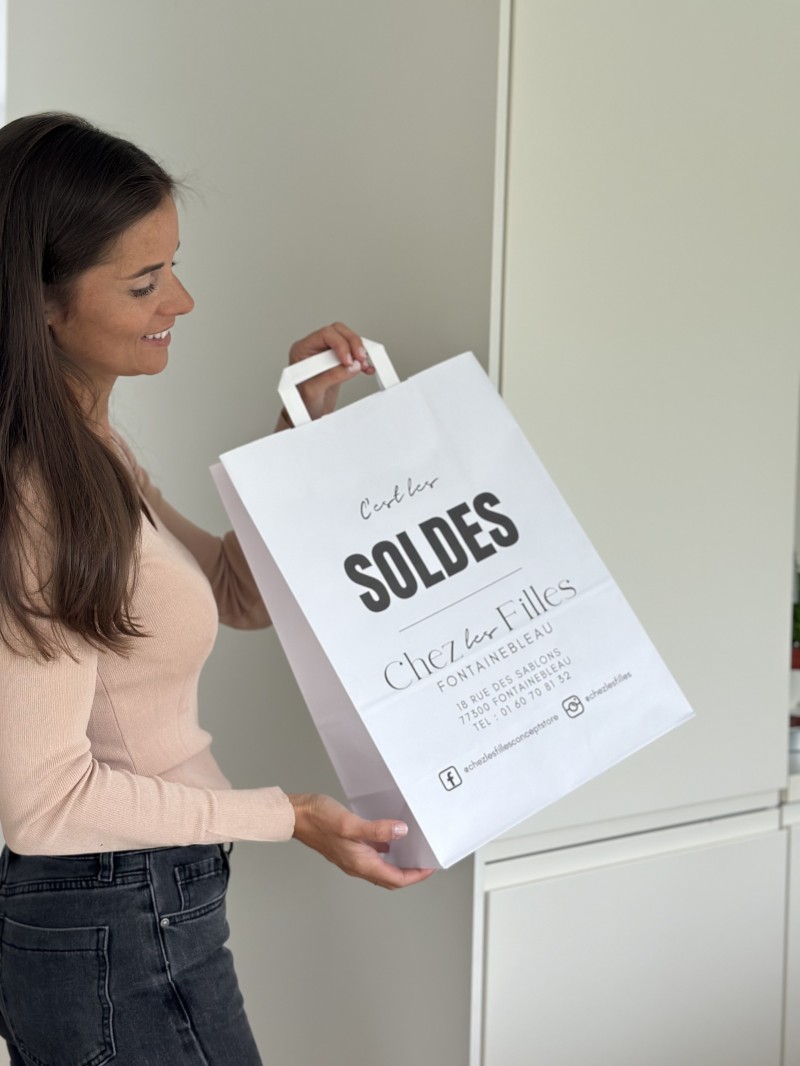 Bolsas con asas planas – Blanco L (32x16x44cm)