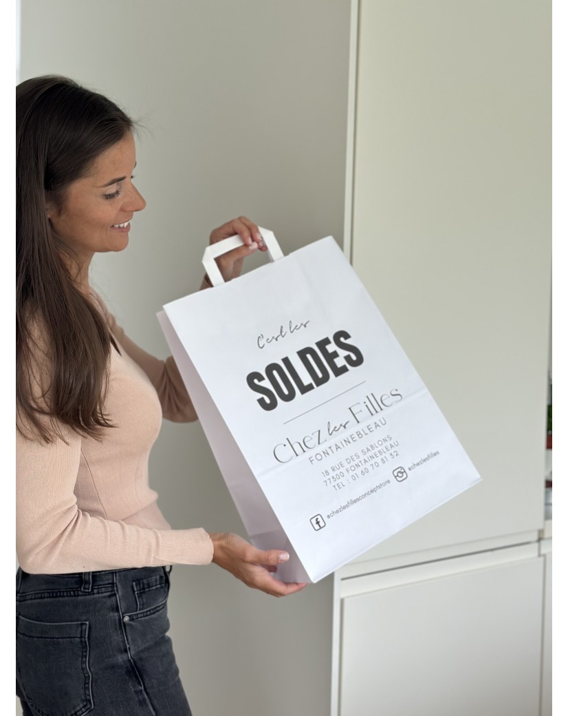 Bolsas con asas planas – Blanco L (32x16x44cm)
