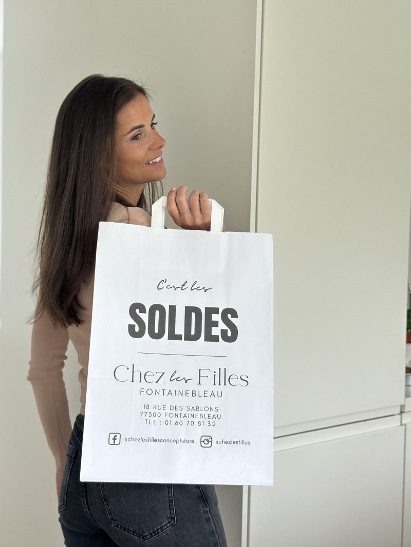 Bolsas con asas planas – Blanco L (32x16x44cm)