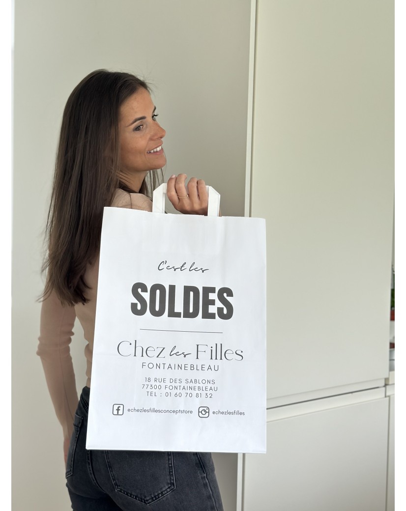 Bolsas con asas planas – Blanco L (32x16x44cm)