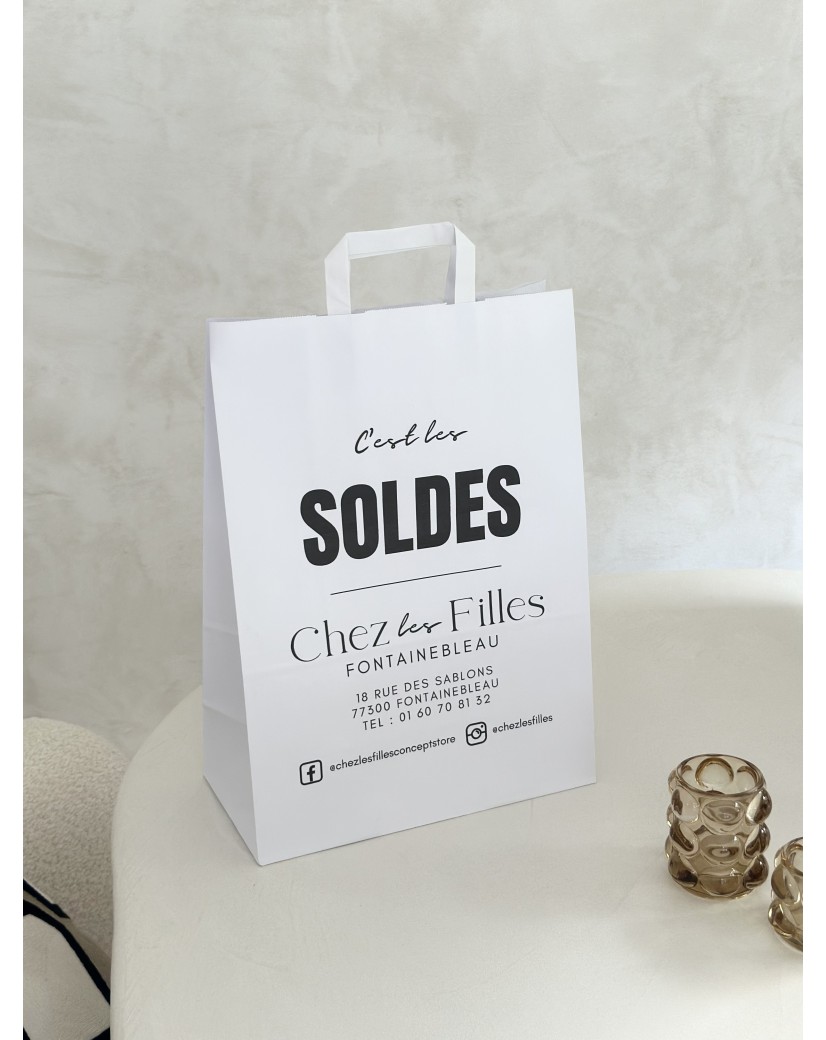 Bolsas con asas planas – Blanco L (32x16x44cm)