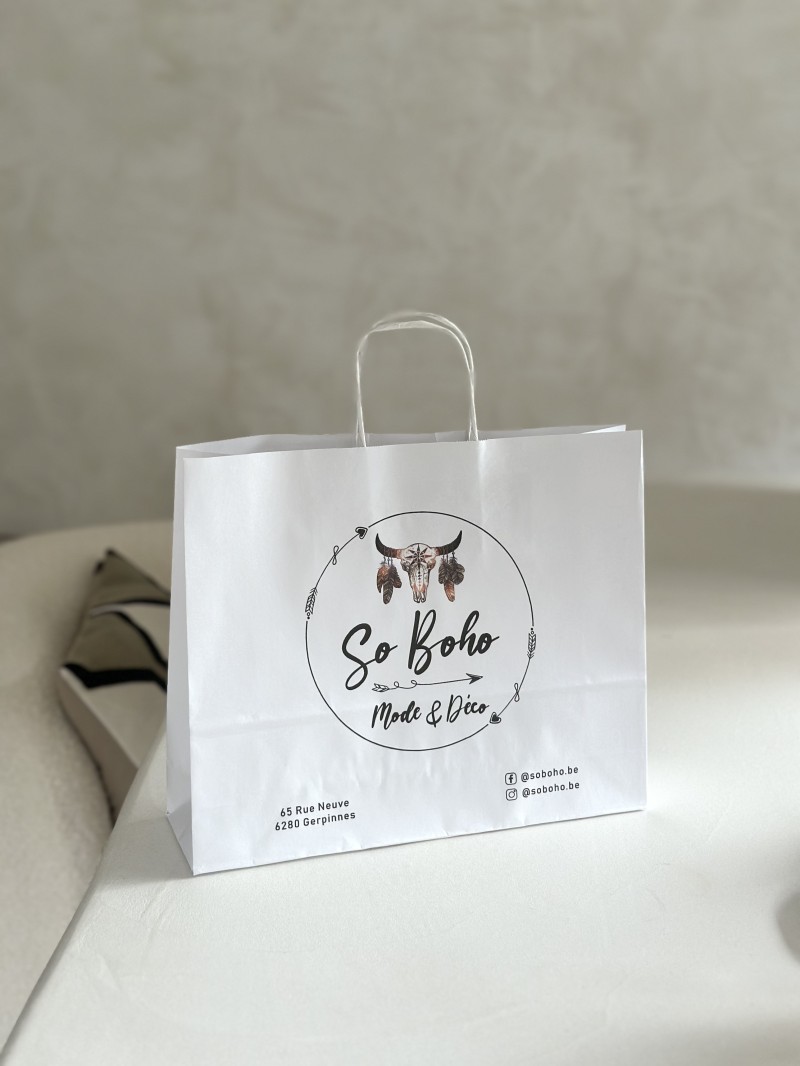 Twisted handle bags - White M HORIZONTAL