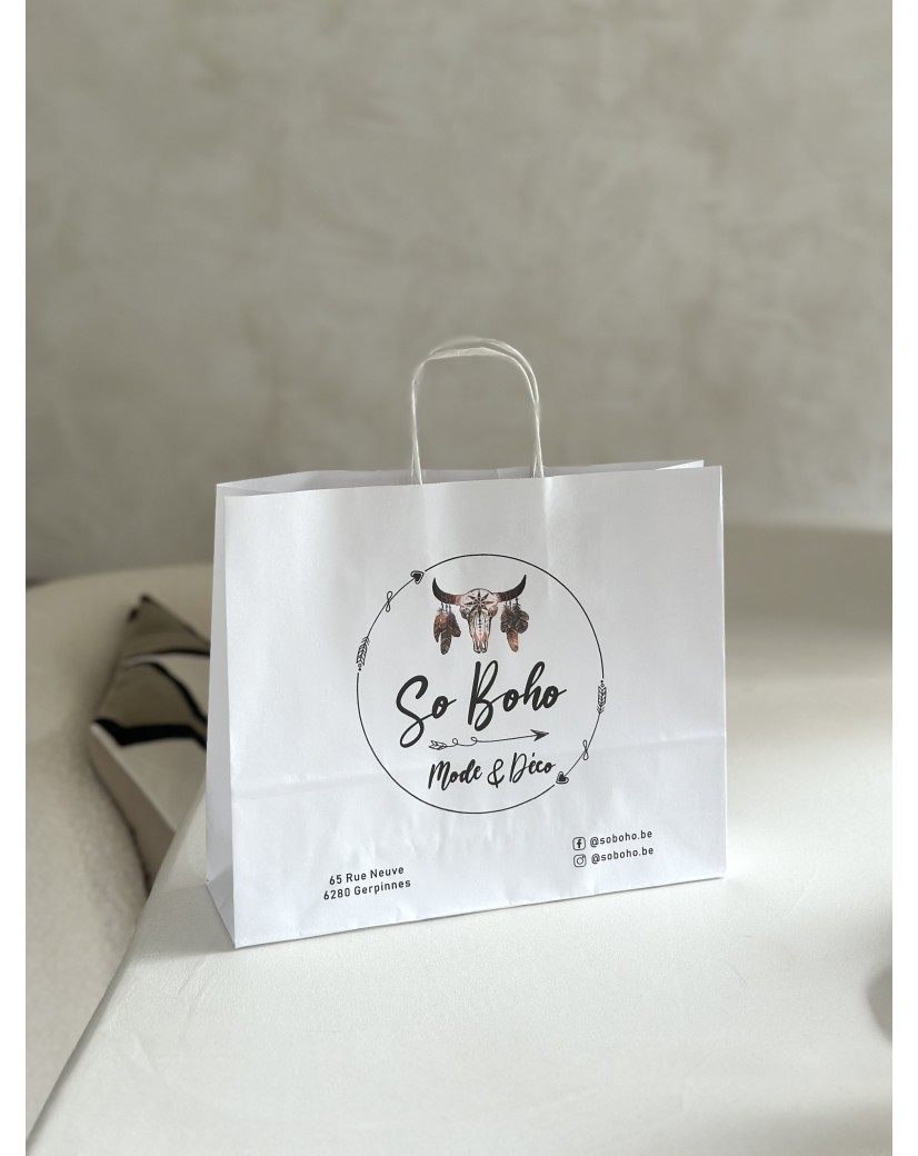 Twisted handle bags - White M HORIZONTAL