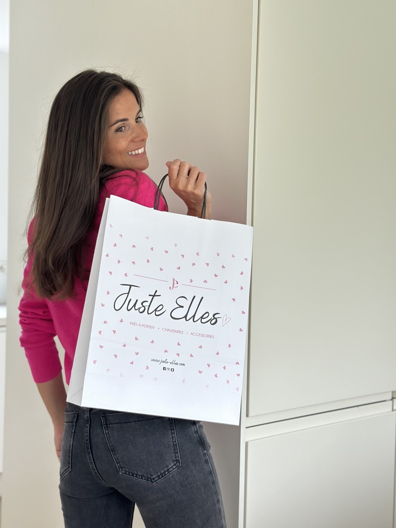 TAS MET ZWART GEDRAAID HANDVAT – WIT L VERTICAAL (32x12x4 1cm)
