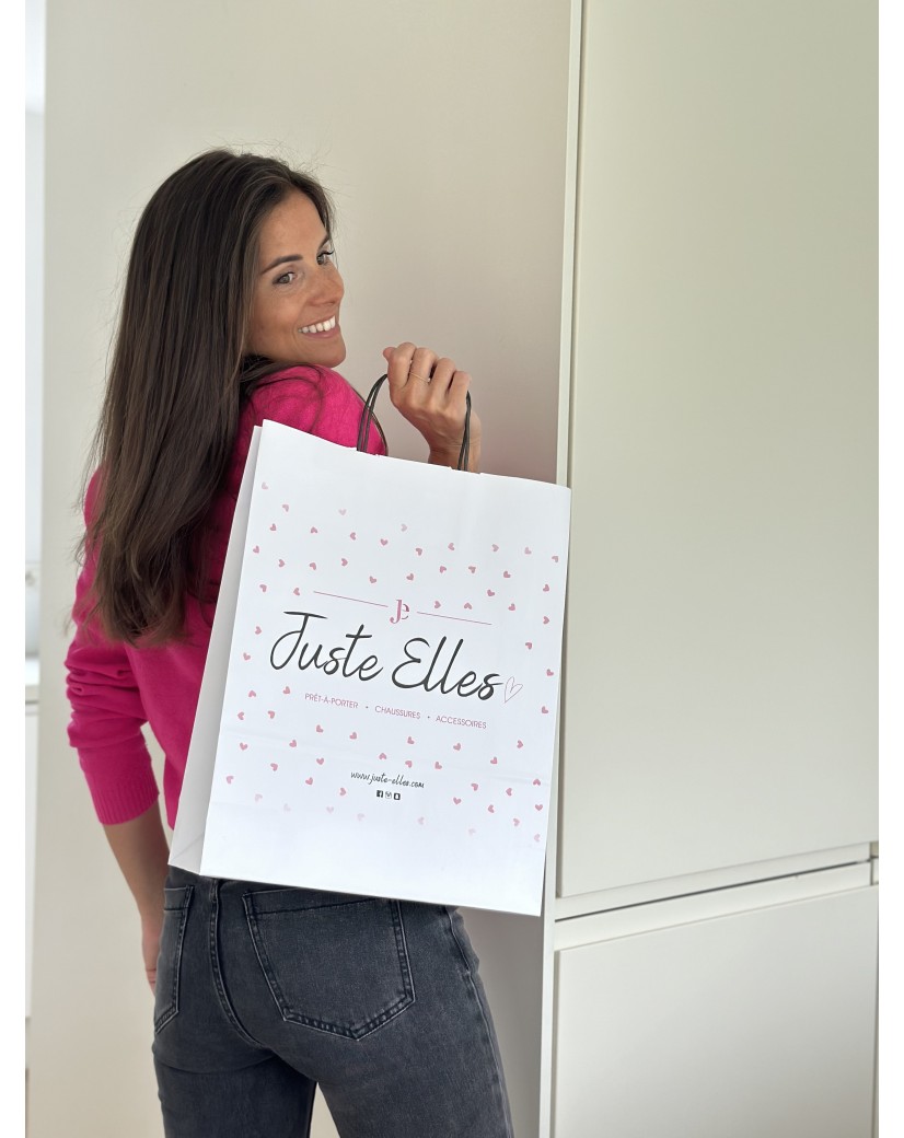 BAG WITH BLACK HANDLES – WHITE L VERTICAL (32x12x41 cm)