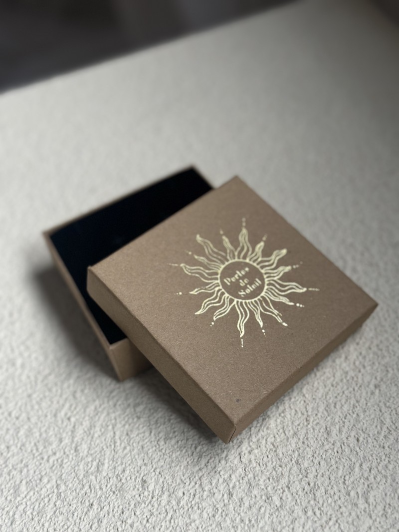 Écrin à Bijoux en Kraft Recyclé Personnalisable - Impression en Couleur