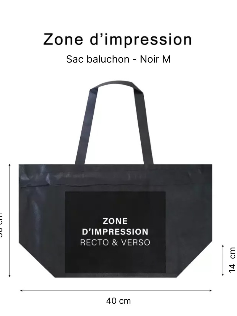NONWOVEN DRAAGTAS "NICE" ZWART – M (40x14x30 cm)