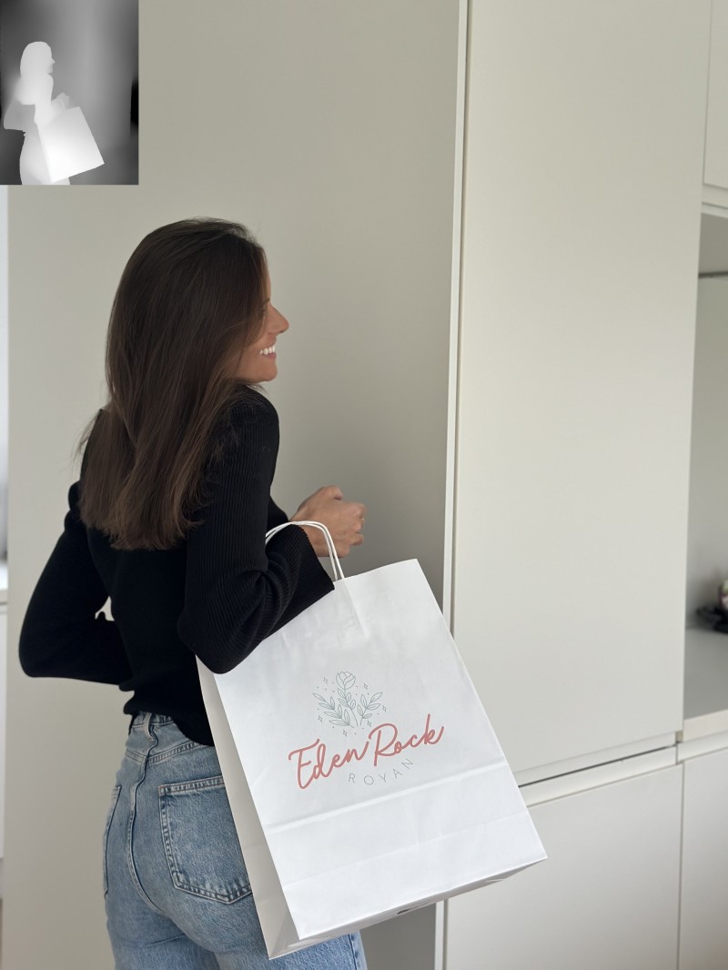 Twisted Handle Bags - White L VERTICAL (32x12x41cm)