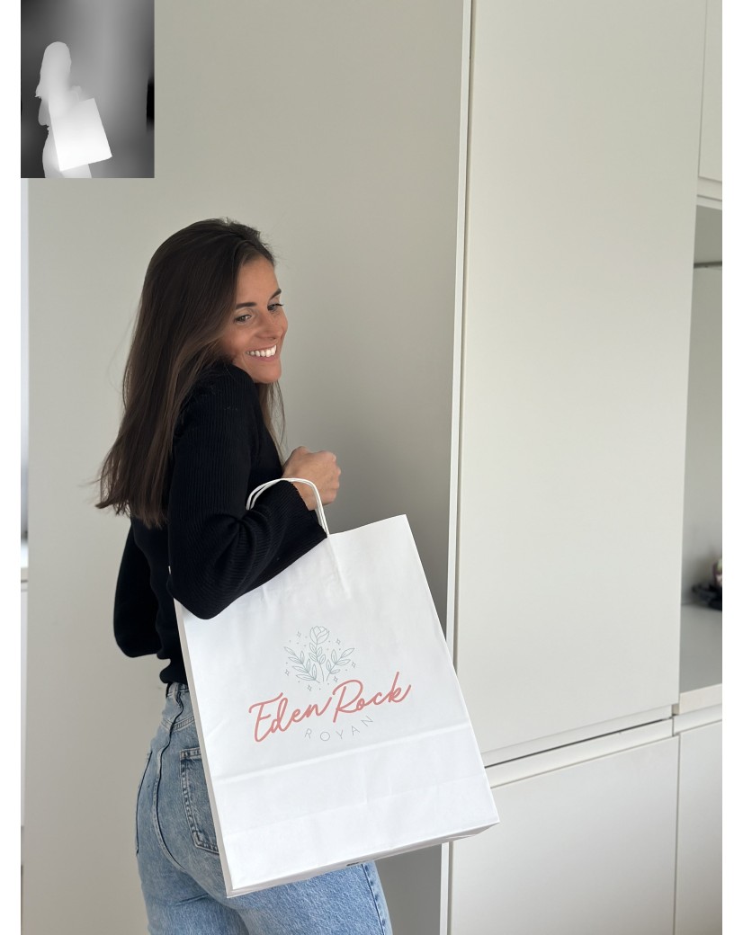 Twisted Handle Bags - White L VERTICAL (32x12x41cm)