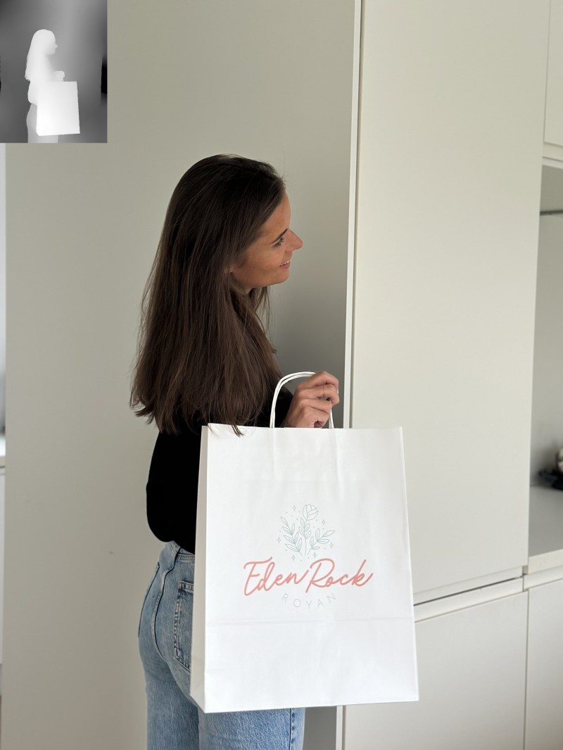 Twisted Handle Bags - White L VERTICAL (32x12x41cm)