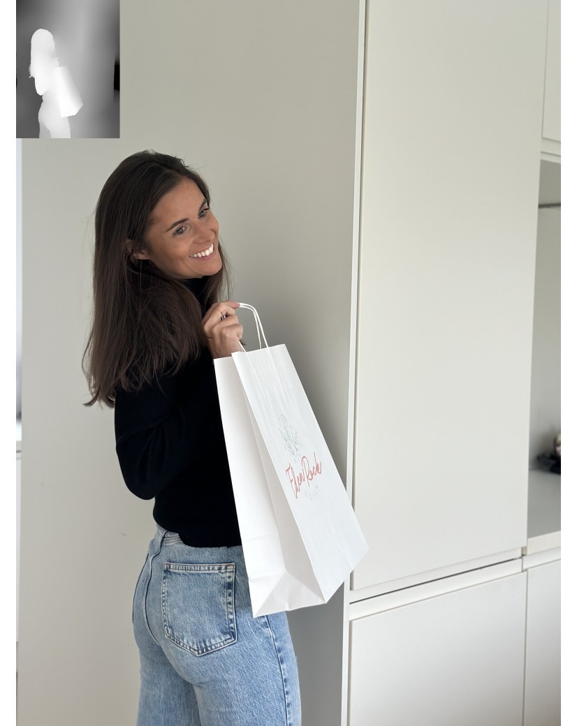Twisted Handle Bags - White L VERTICAL (32x12x41cm)