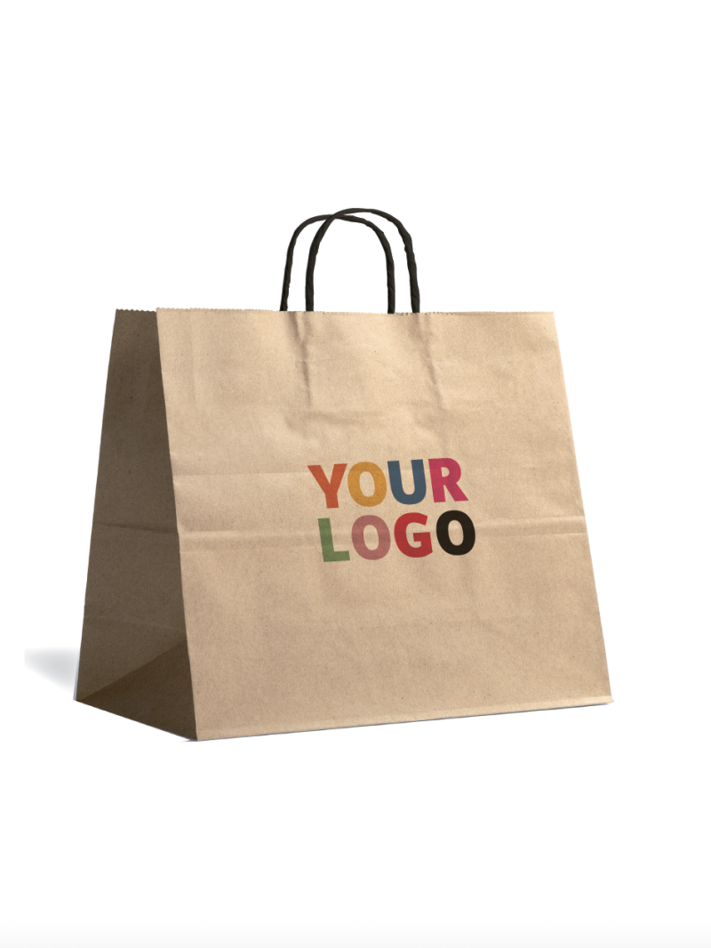 Kraft bag L Black Handles – Your Logo Will Fit Right In