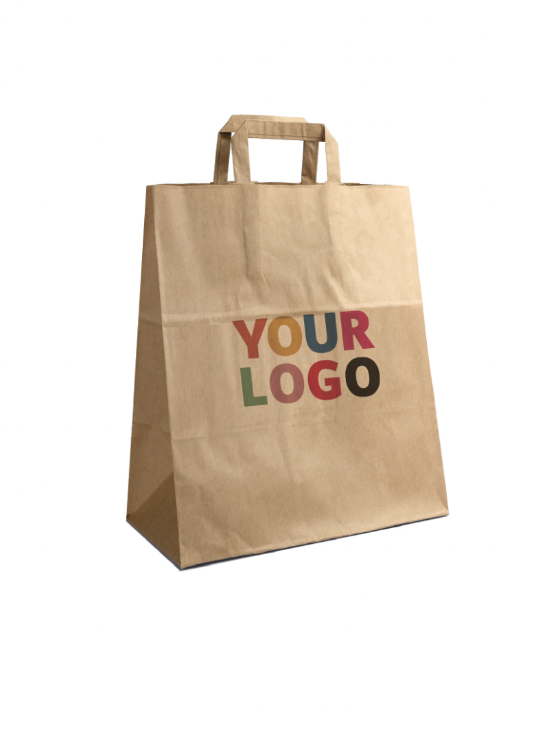 Kraft Bag L Flat Handles – Big Format, Big Branding Potential