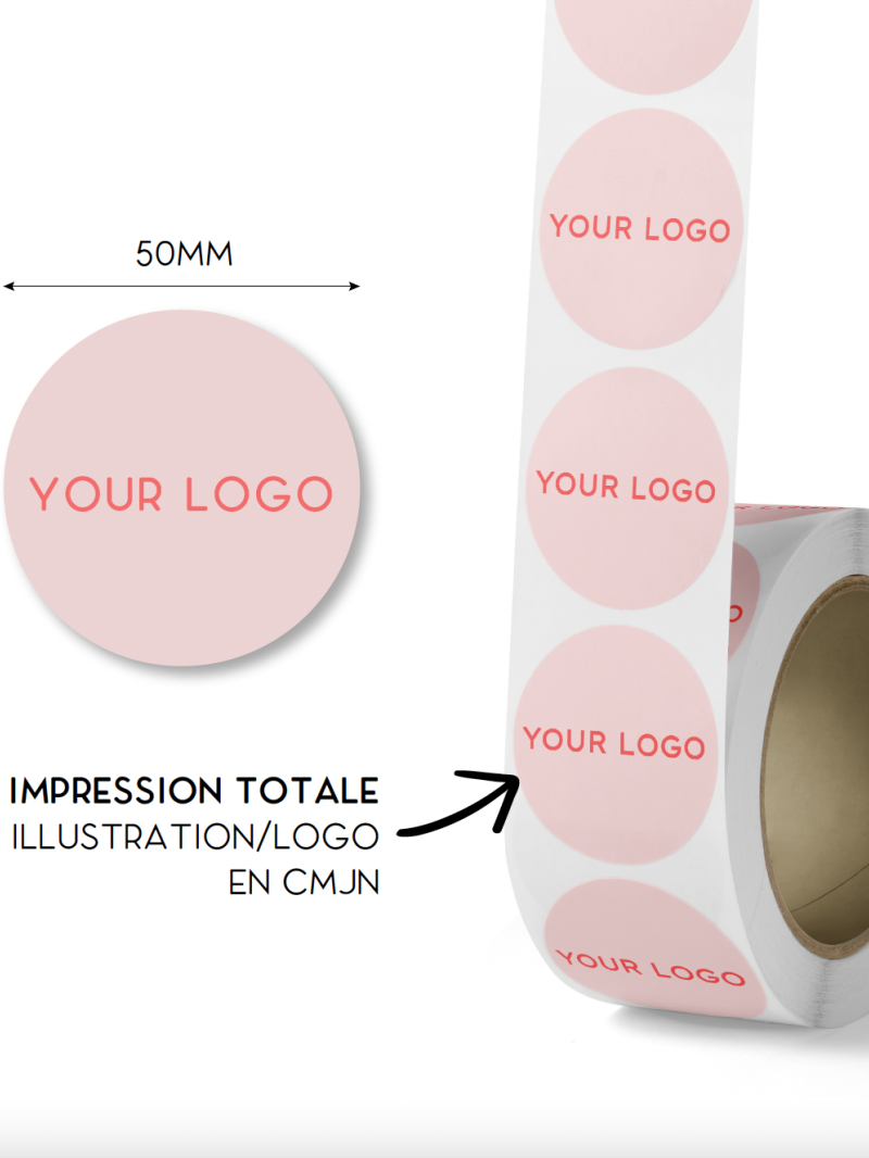 Sticker rond 5cm - Volledige opdruk