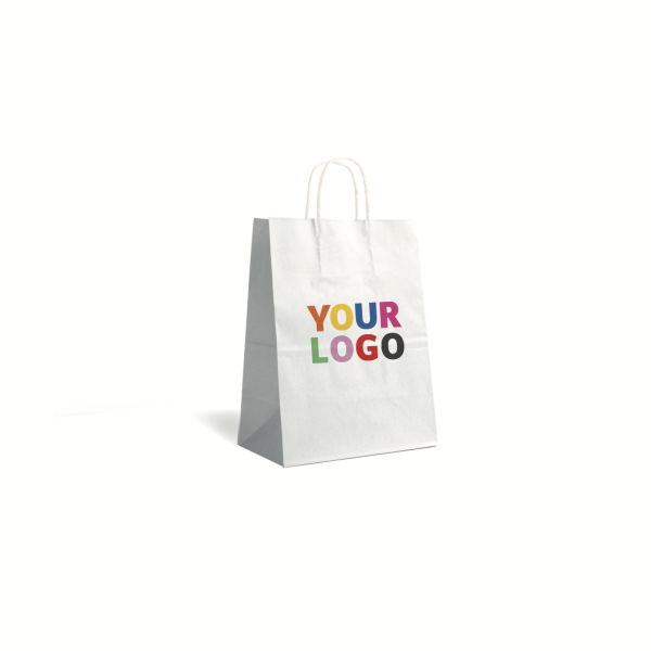 Sac Kraft Blanc M Torsadé – Votre Logo s’y Sentira Bien !