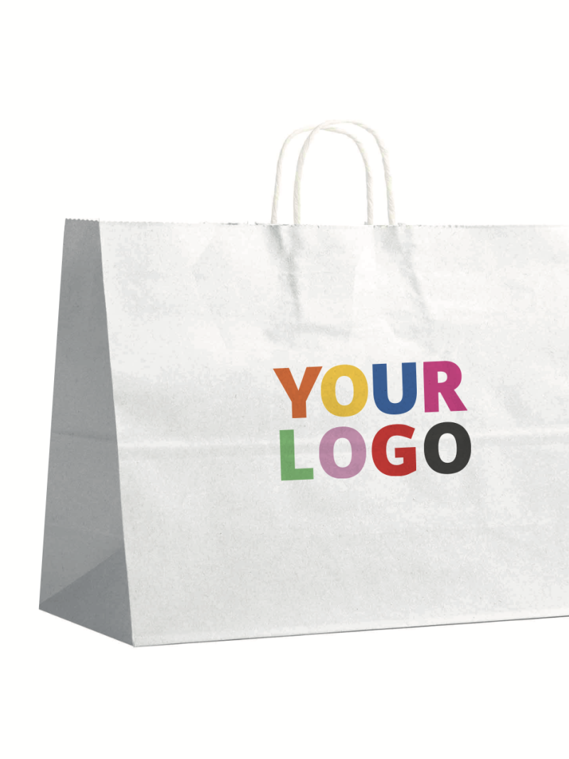 Bolsas con asas trenzadas - Blanco XXL (54x14x45 cm)