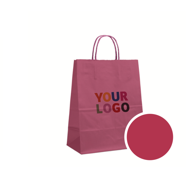 SAC PAPIER ROUGE VELOUTE L (32x12x41cm)