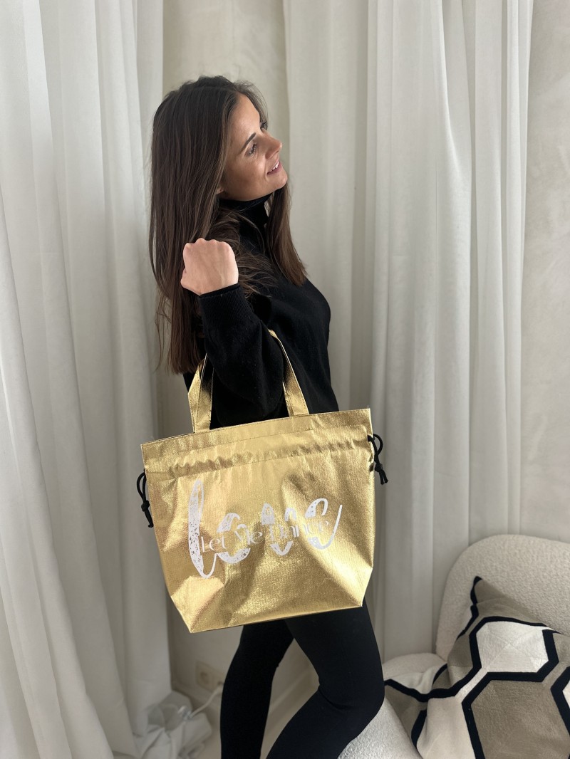 BOLSA NICE DORADO – M (40x14x30 cm)
