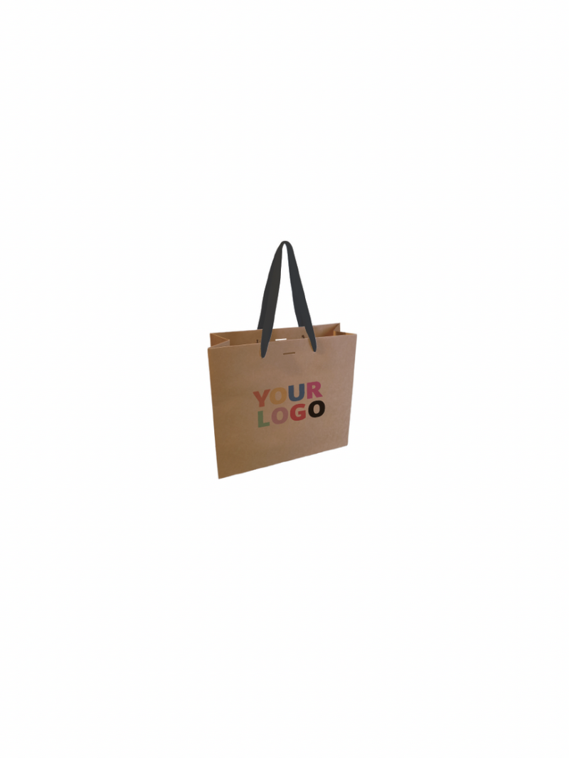 Papiertüte Luxe - Kraft XS - Griffe mit Band