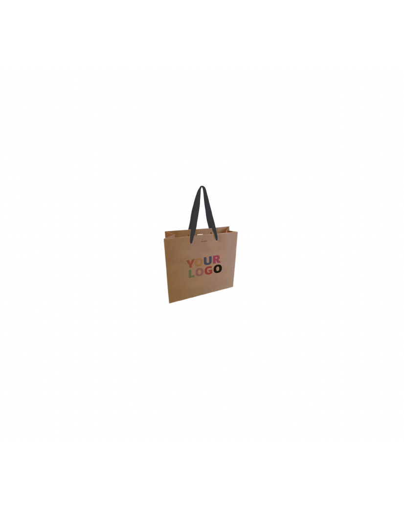 Papiertüte Luxe - Kraft XS - Griffe mit Band