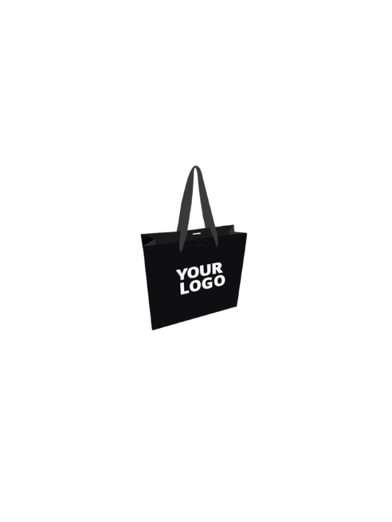 Luxus Papier Tasche – Schwarz – XS (16x8x16 cm)