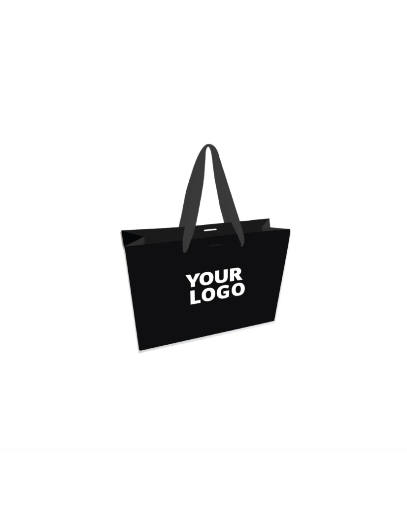 Luxus Papier Tasche – Schwarz – M (35x12x25 cm)