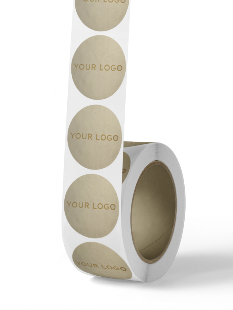 Sticker Rond 4,5cm - Mat goud (logo goud/zilver)